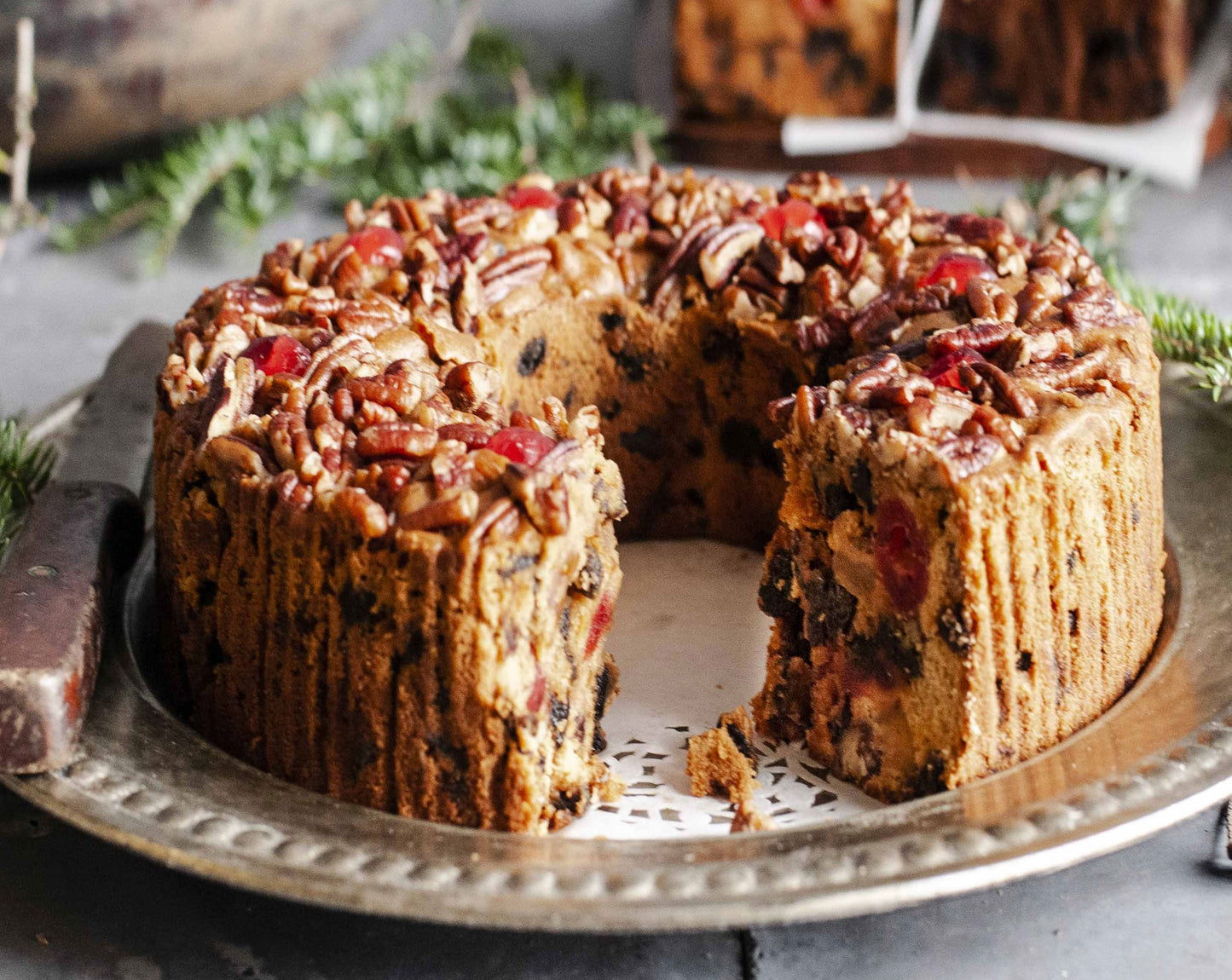 Amaretto Fruitcake 48 Oz. Ring in a Holiday Tin