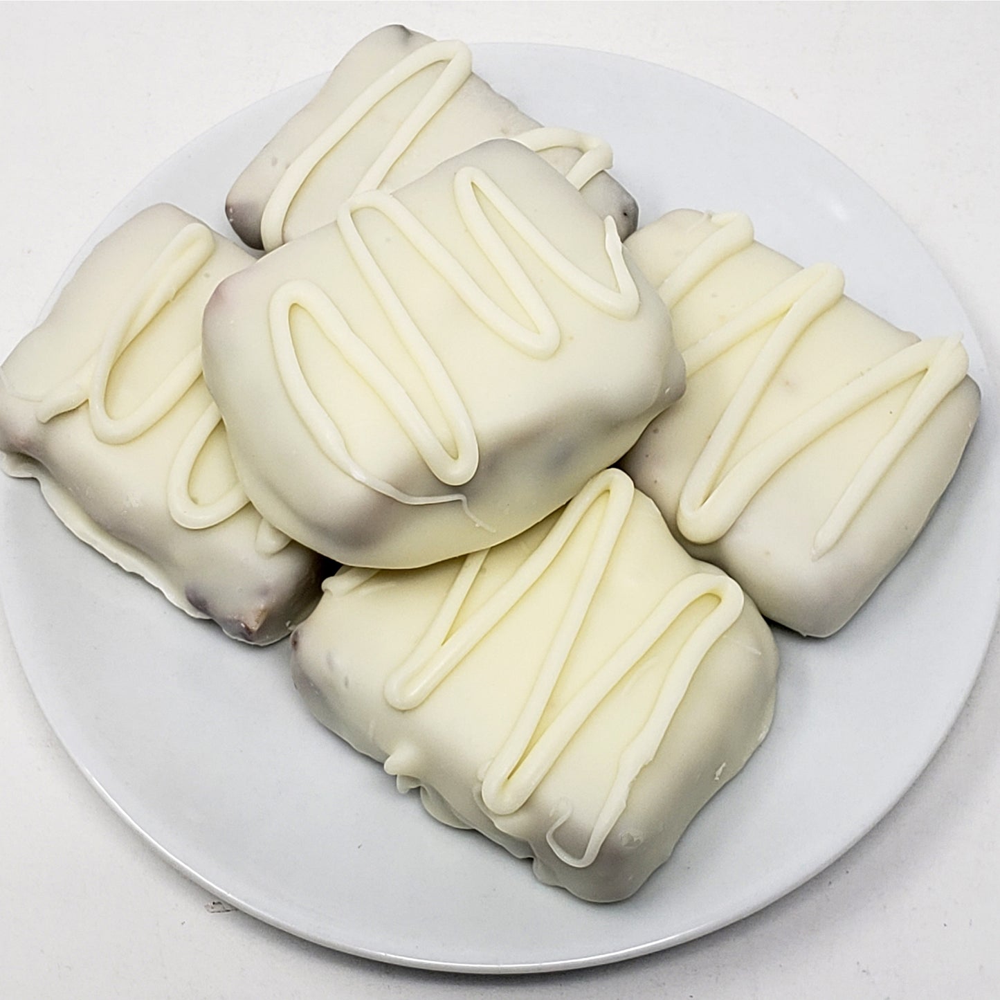 Chocolate Covered Fruitcake Slices in a Holiday Gift Box