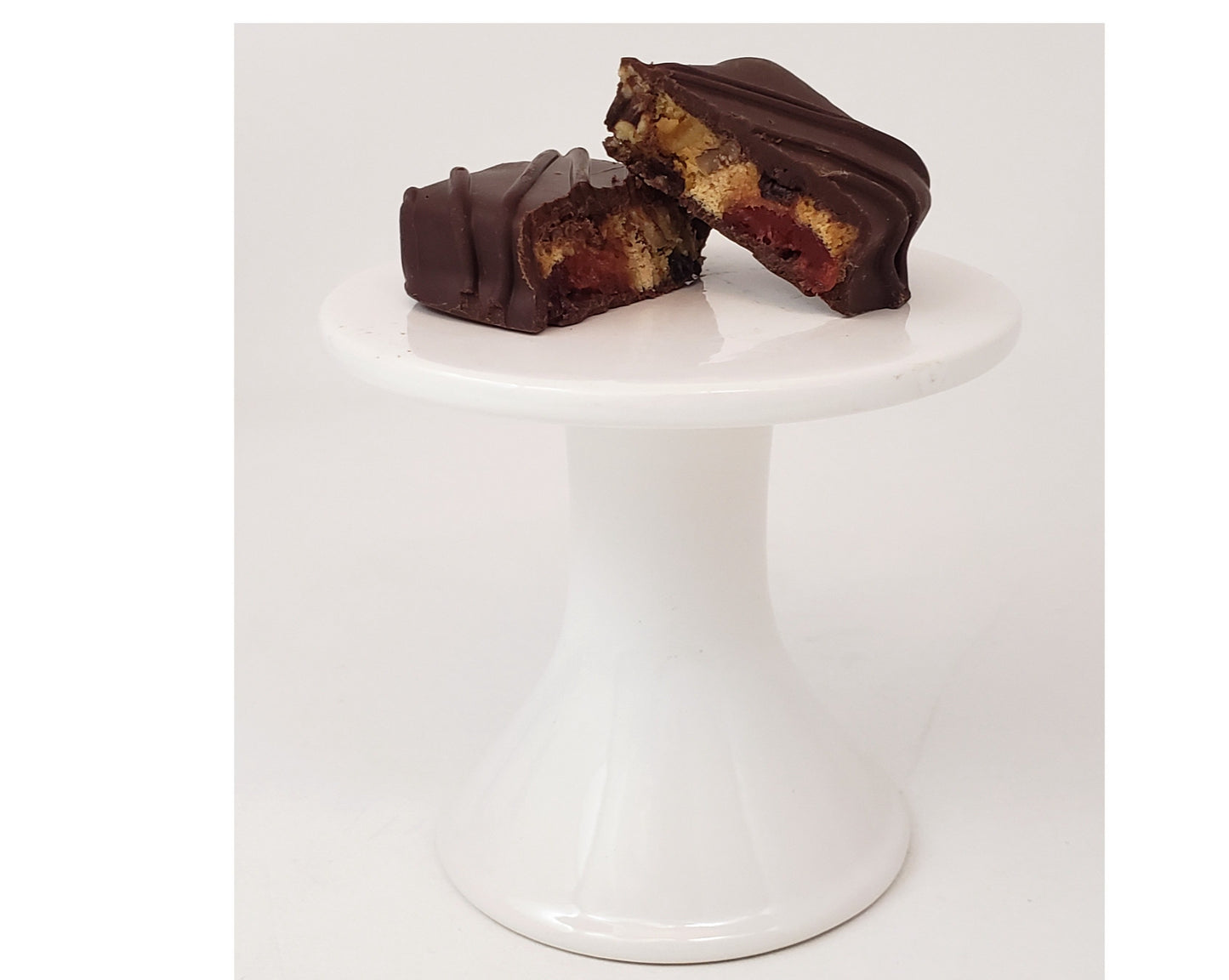 Dark Chocolate Covered Fruitcake Slices - JaneParker.com