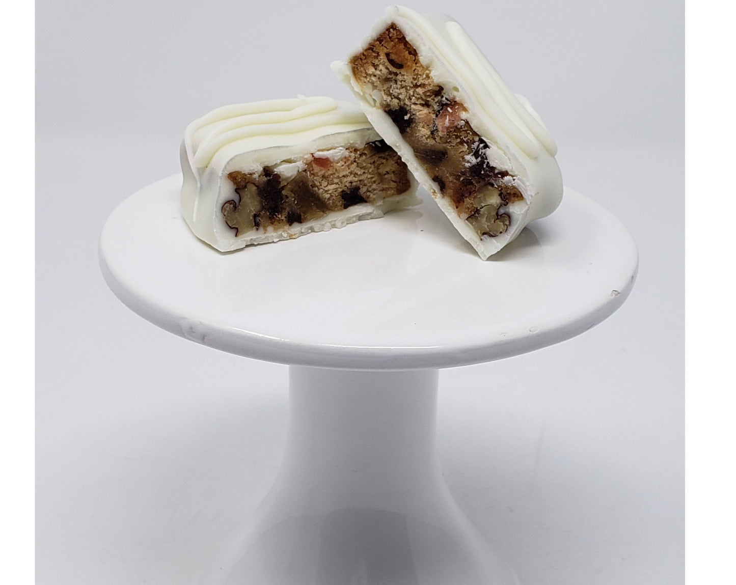 White Chocolate Covered Fruitcake Slices - JaneParker.com