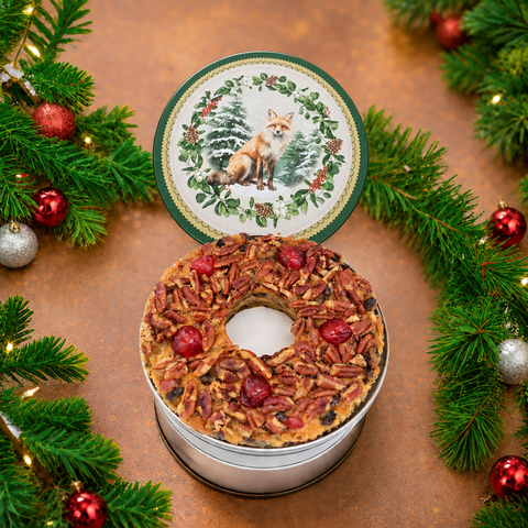 Fruitcake photo with green fox lid