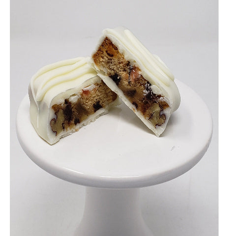 White Chocolate Covered Fruitcake Slices - JaneParker.com