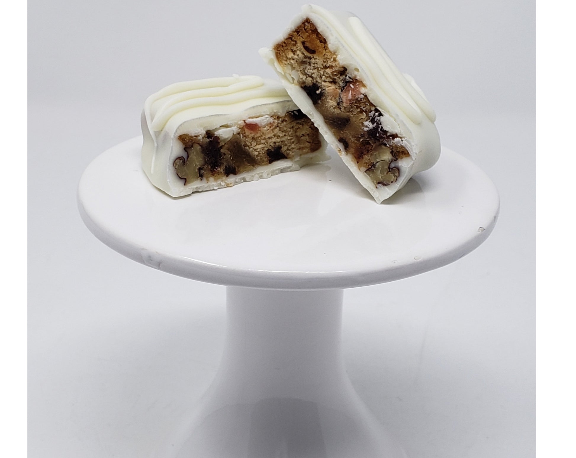 White Chocolate Covered Fruitcake Slices - JaneParker.com